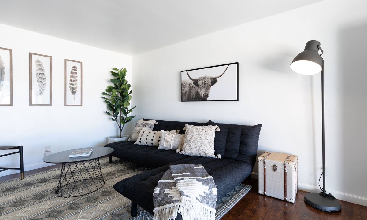Desert Hot Springs Apartment | C3- Modern Black & White Interior w/a Warm Boho Edge