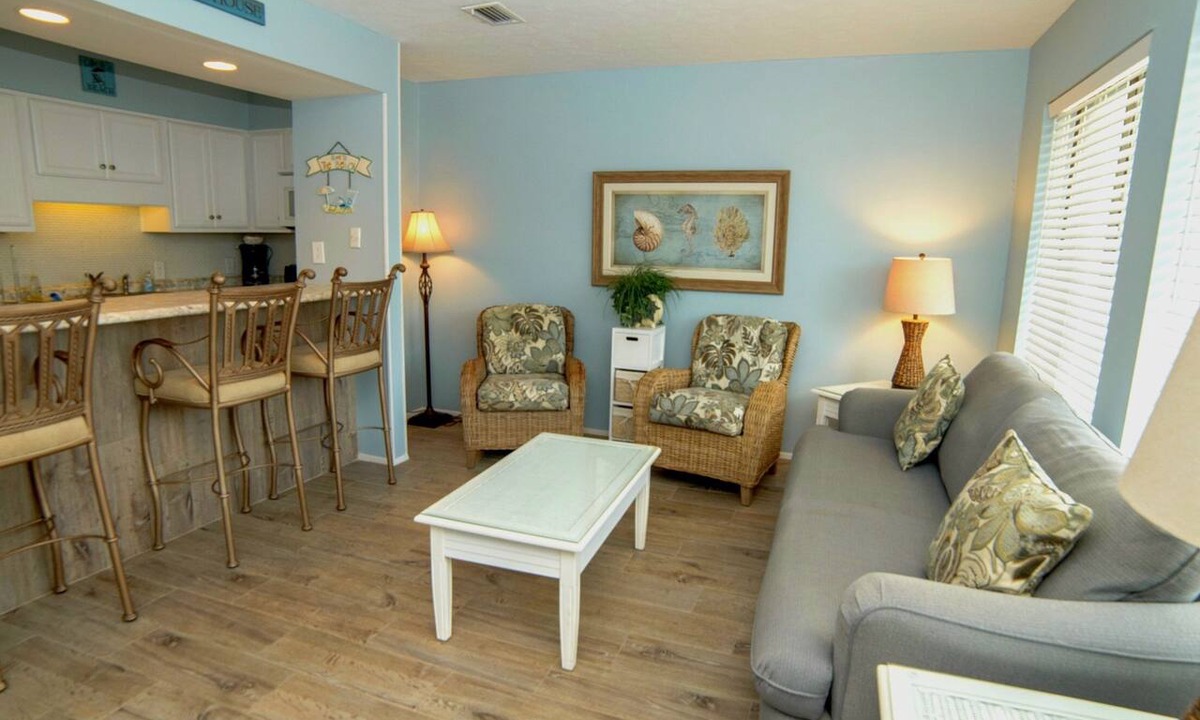 Holiday Beach Condo | Freshly updated beachfront condo with stunning views. Sleeps 4. Onsite Pool.