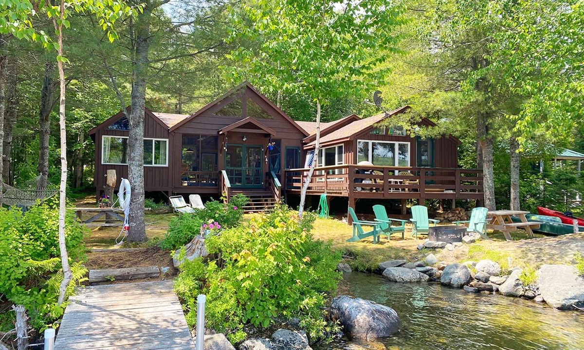 Rangeley House | Loon Camps at Waters Edge - Two cute cottages are connected by a screened porch