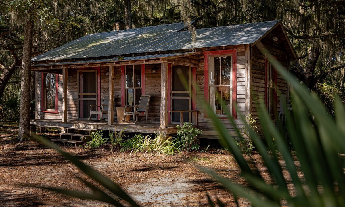 Darien Cabin | Rum Runner's Cabin w/docks, pool, & private firepit on Emma's Driftwood Farm
