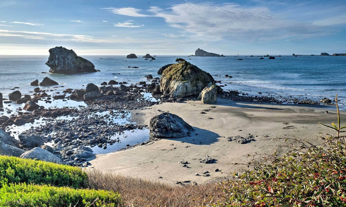 Crescent City North Cottage | Unique Dog-friendly Log Cabin: Short Walk to Ocean