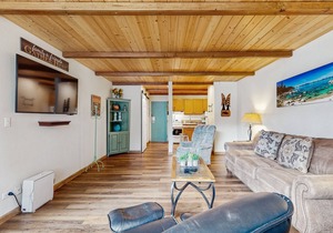 Modern condo on the lake with pool, hot tub & balcony - short walk to the beach