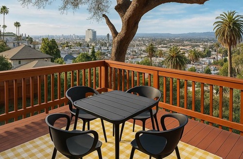 Elysian Heights House | Charming Echo Park bungalow with DTLA views! Steps from Elysian Park & Dodger Stadium, this gallery & artist retreat blends vintage charm with modern comfort. Once home to painter Barbara Romain, now lovingly preserved by Boho House Collective.