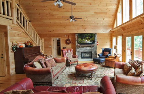 Black Mountain House | Close to Asheville, large, private, wood burning firplace, hot tub, luxury cabin