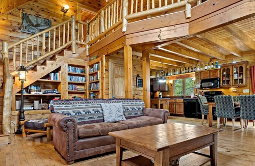 Lake Lure Cabin | Fire Pit, Rocking Chair Porch, Private, Log Cabin - The Enchanted