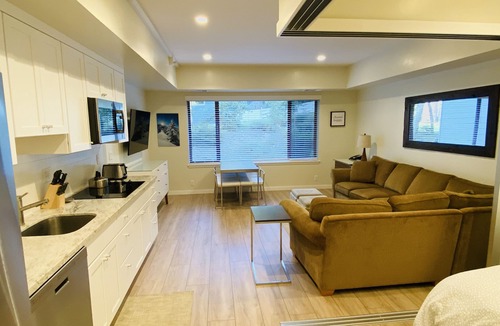 Olympic Valley Condo | Palisades Tahoe Lodge: Remodeled slopeside condo w/kitchenette &/Ski Area View