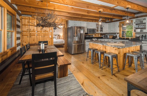 Todd Cabin | Rustic Log Cabin Near Todd with Hot Tub, Fire Pit & Mountain Views