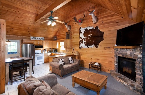 Pigeon Forge Cabin | Scenic Smoky Mountains Cabin w/Deck, Arcade & Cozy Fire