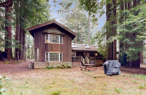 Little River House | Secluded house with WiFi, private hot tub, wood burning fireplace, Dog friendly
