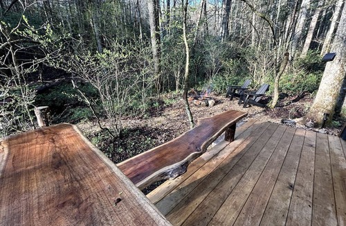 Zirconia Cabin | Secluded Off-Grid Cabin Retreat with Fire Pit & Sauna in Zirconia, North Carolina