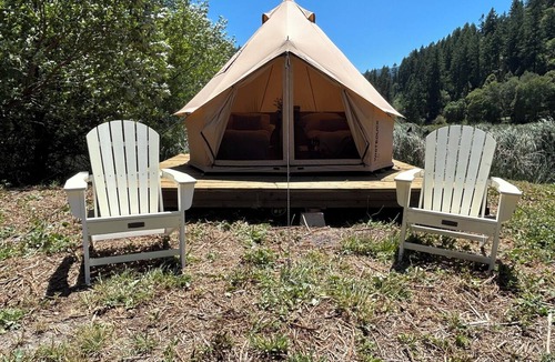 Salyer RV Rental | Tranquil campground-4 furnished tents in lovely Salyer perfect for adventure.