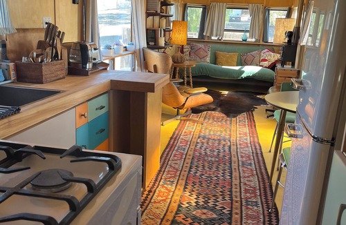 San Marcos RV Rental | Unique Boutique Airstream Spartan in a Lavender Oasis