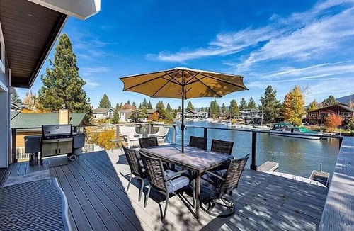 Tahoe Keys House | Waterfront Home on Double Lot - Boat Dock, Hot Tub and More!