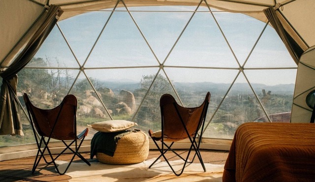 A Cozy Fireside Glamping Escape with Ridge Views