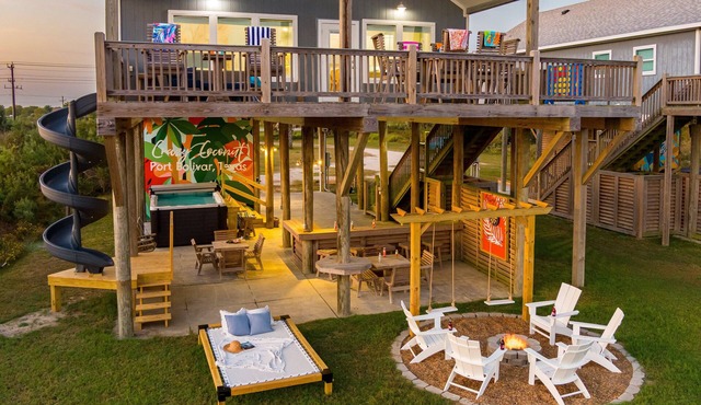 Beachfront w/Modern Interior, Swim Spa, Yard Games & Fire Pit