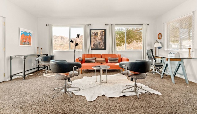 Mid-mod ranchette privately located 20 mins from Palm Springs and 30 mins from JT