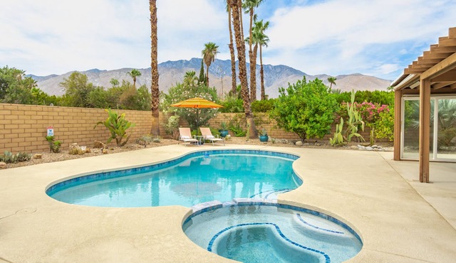 Private Backyard with Pool and Mountain Views