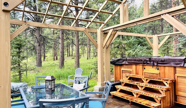 Secluded CO retreat featuring a swim spa, hiking trail and stocked kitchen!