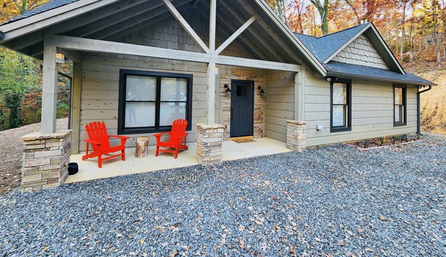 Secluded waterfront home near downtown with pond, fireplaces & W/D - dogs OK