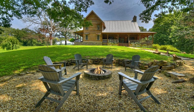 Waterfall Pool · Barrel Sauna + Hot Tub · Cabin · 15 Private Acres