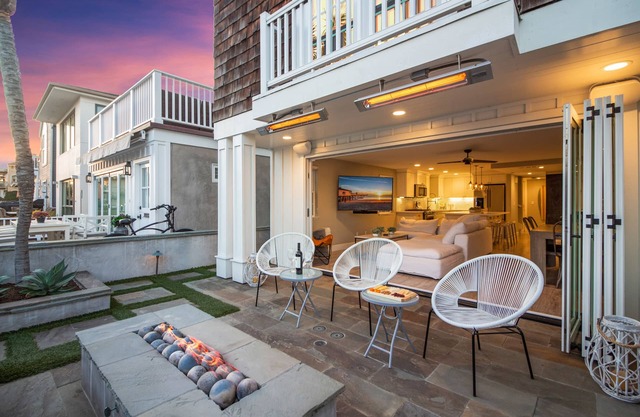 Indoor/Outdoor Living with Stackable Doors, Firepit, BBQ, Outdoor Heater & More!
