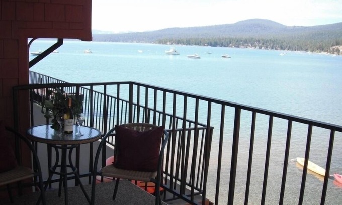 Tahoe Vista Condo | Lakefront condo w/AC, great views, private balcony